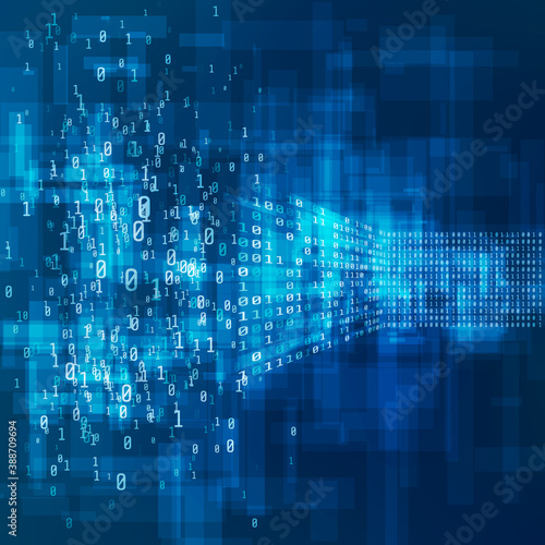Big Data concept. Analysis of Information Machine Learning Algorithms. Process of converting big data from chaos to logical structure. Digital information visualisation. Vector