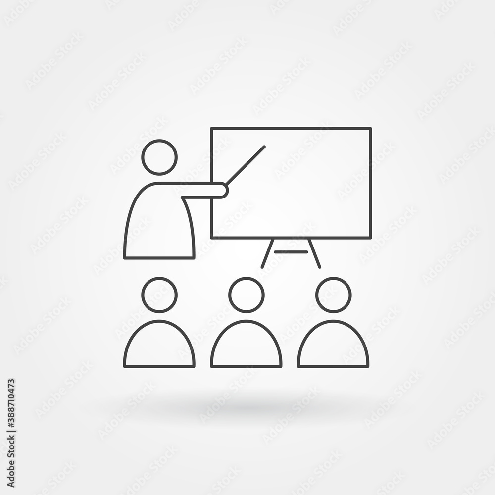 workshop presentation single isolated icon with modern line or outline style workshop presentation single isolated icon with modern line or outline style