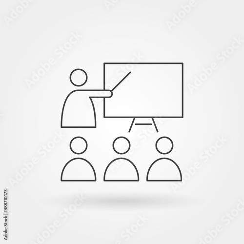 workshop presentation single isolated icon with modern line or outline style
