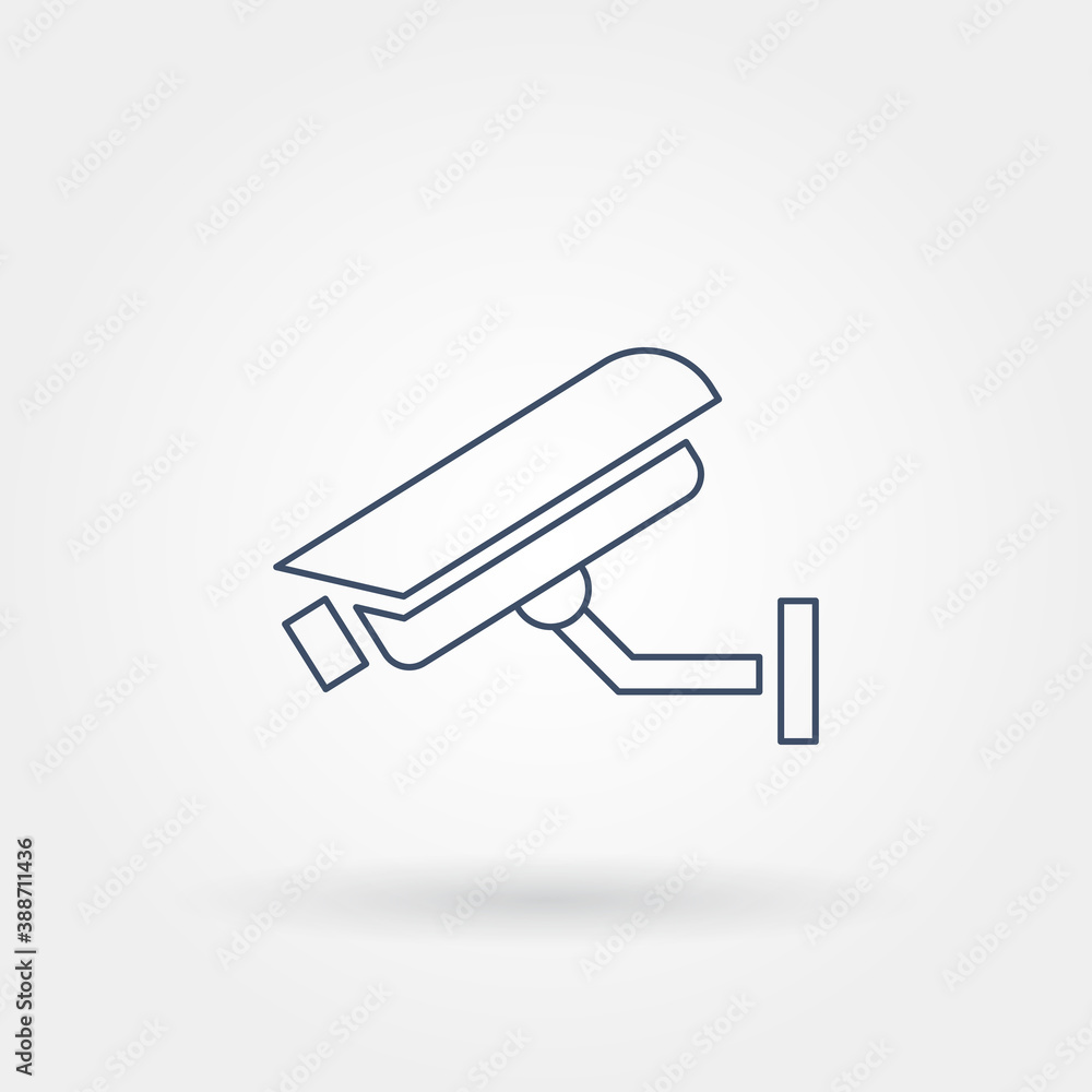 cctv camera single isolated icon with modern line or outline style cctv camera single isolated icon with modern line or outline style