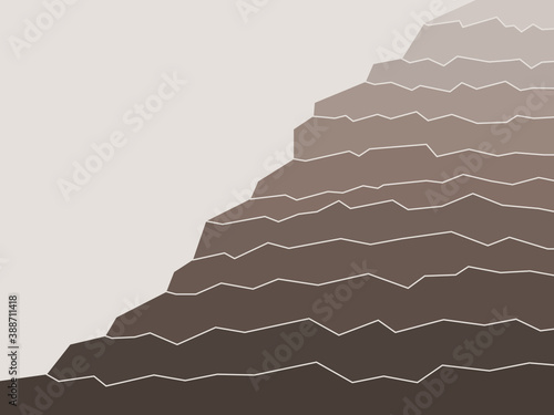 Geologic rock slope. Sedimentary structure.