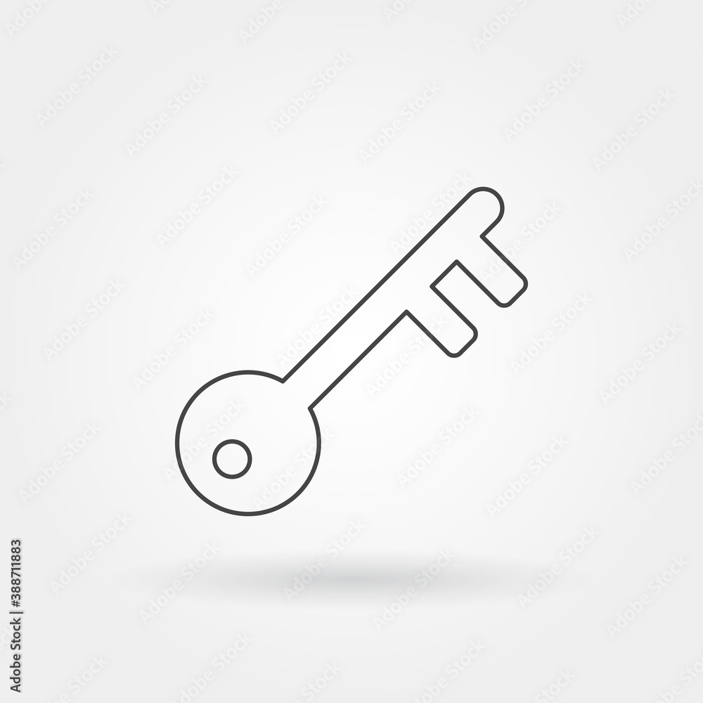 key single isolated icon with modern line or outline style key single isolated icon with modern line or outline style