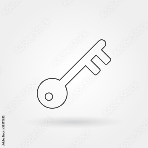 key single isolated icon with modern line or outline style