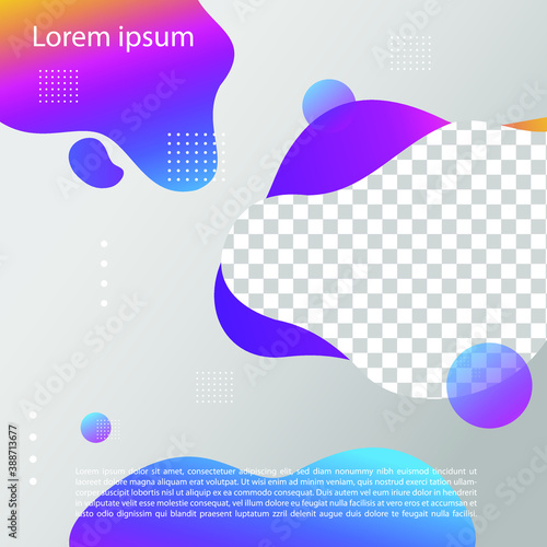 Modern fluid background template with gradient liquid for promotional. For social media post, stories, story, internet web banner, flyer, poster and brochure.