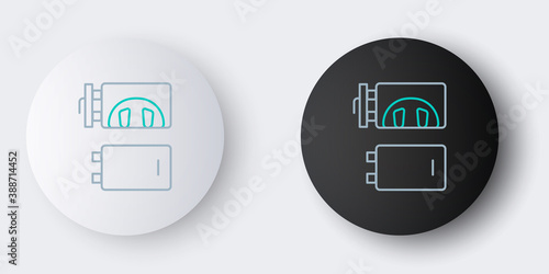 Line Crematorium icon isolated on grey background. Colorful outline concept. Vector.