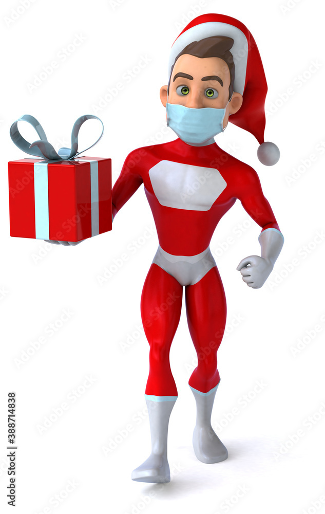 Fun super Santa Claus with a mask Fun super Santa Claus with a mask