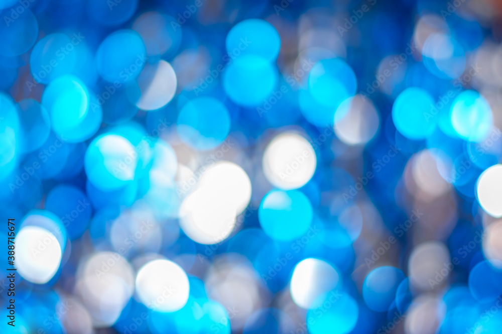 Defocused abstract blue christmas background. Christmas bokeh Defocused abstract blue christmas background. Christmas bokeh