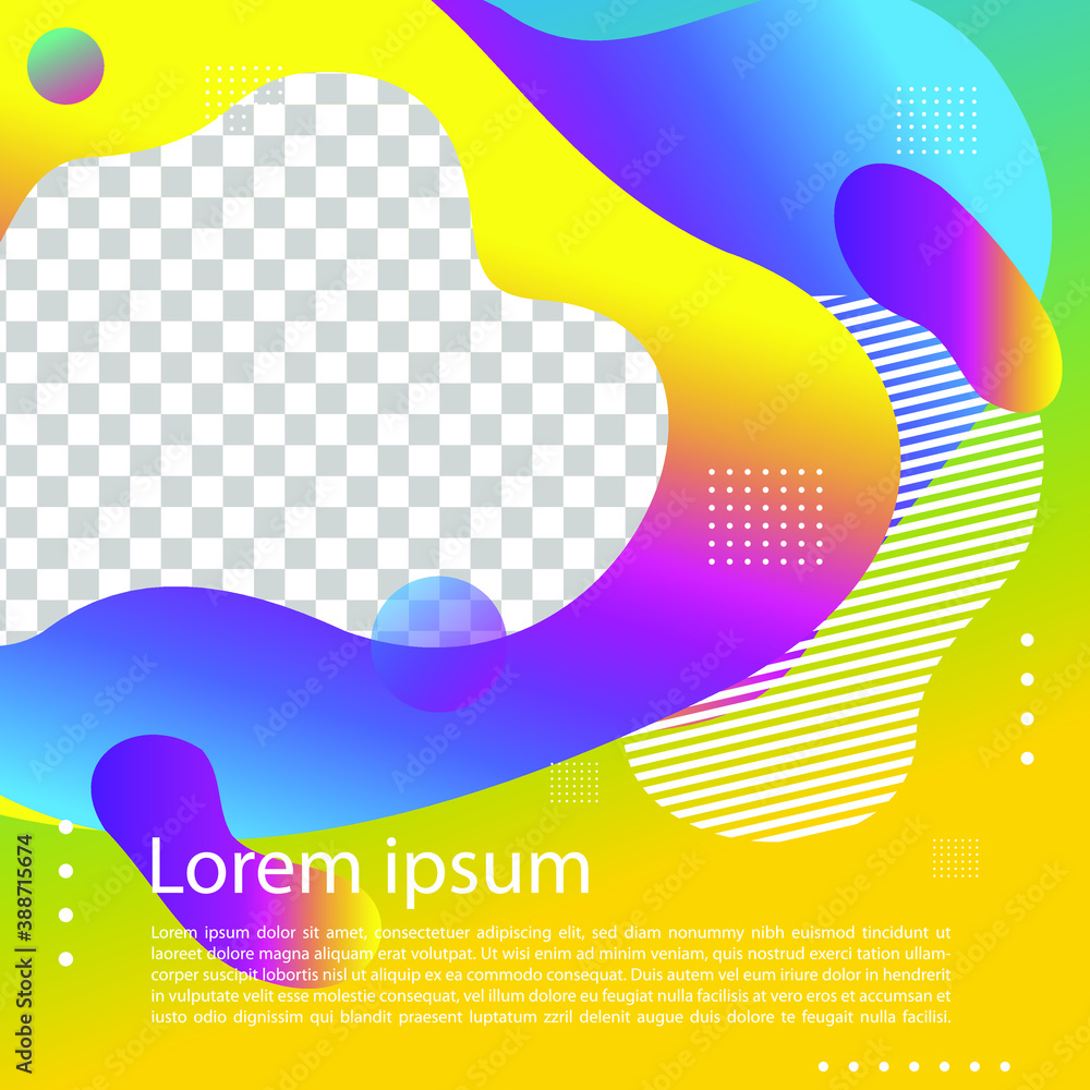 Modern fluid background template with gradient liquid for promotional. For social media post, stories, story, internet web banner, flyer, poster and brochure.