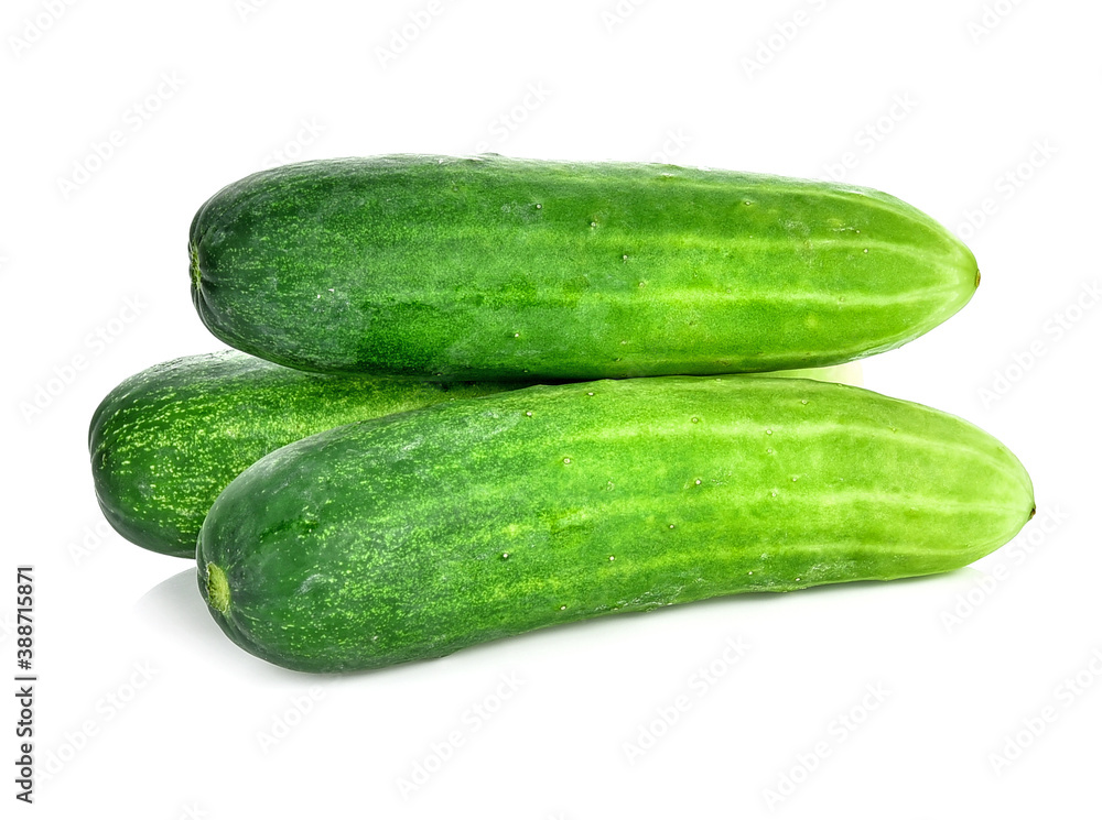 fresh cucumbers isolated on white background. fresh cucumbers isolated on white background.
