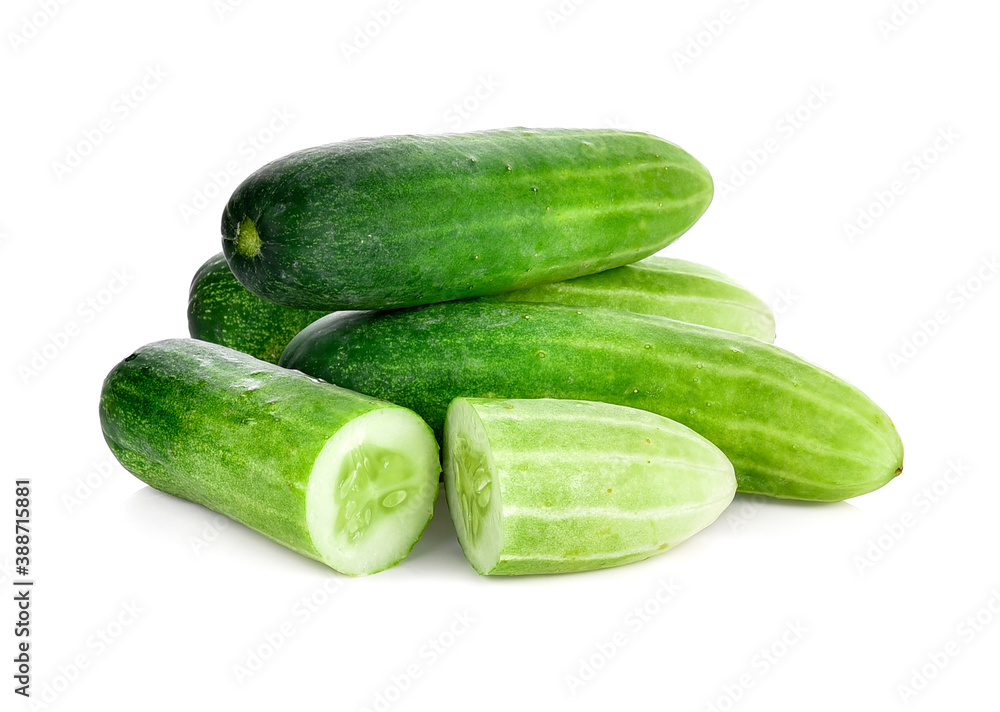 fresh cucumbers isolated on white background. fresh cucumbers isolated on white background.