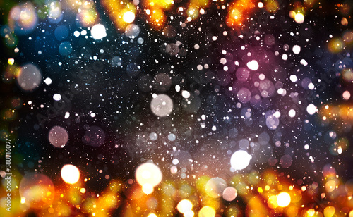 Lots of snowflakes on the black background