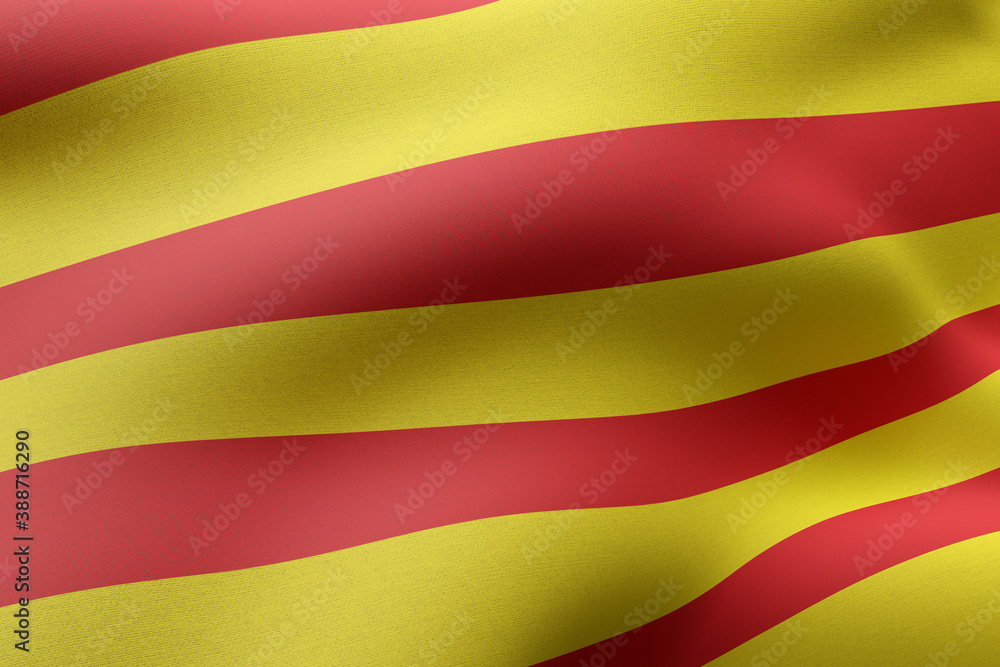 Naklejka premium 3d Catalonia region flag