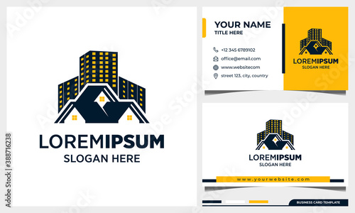Real estate Logo Design, Architecture Building with business card Template