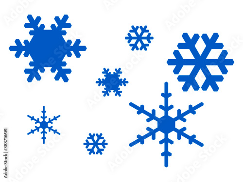 Schneeflocken Set auf weißen Hintergrund isoliert