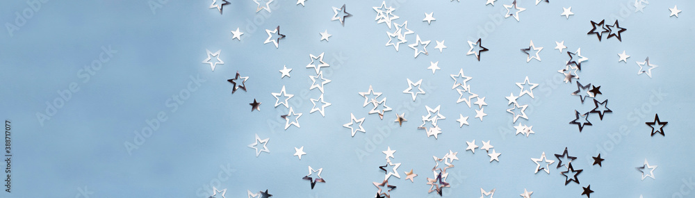 multiple silver stars on the blue background banner multiple silver stars on the blue background banner