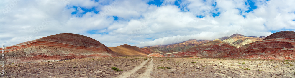 Landscape with beautiful red mountains