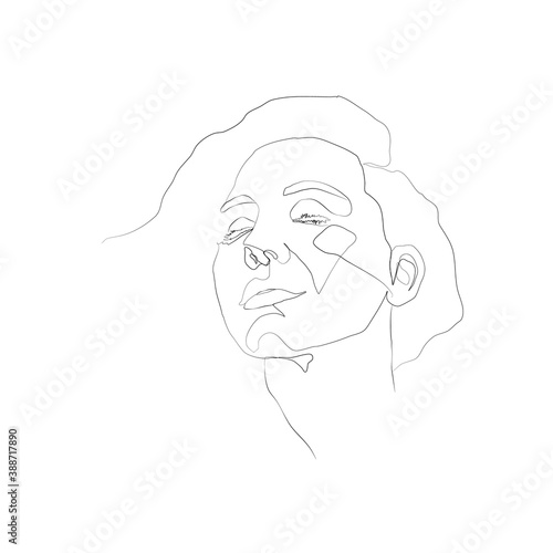 SINGLE-LINE DRAWING OF A FEMALE FACE 8. This hand-drawn, continuous, line illustration is part of a collection artworks inspired by the drawings of Picasso. Each gesture sketch was created by hand. 