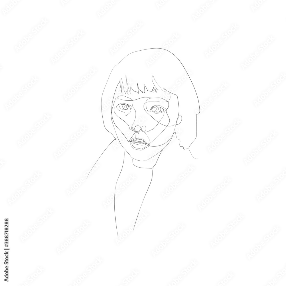SINGLE-LINE DRAWING OF A FEMALE FACE 10. This hand-drawn, continuous, line illustration is part of a collection artworks inspired by the drawings of Picasso. Each gesture sketch was created by hand.
SINGLE-LINE DRAWING OF A FEMALE FACE 10. This hand-drawn, continuous, line illustration is part of a collection artworks inspired by the drawings of Picasso. Each gesture sketch was created by hand.