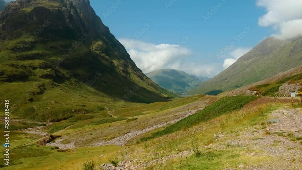 Amazing morning view of the Glen Coe, a glen of volcanic origins, in the Highlands of Scotland, UK, home to the clan McDonald Amazing morning view of the Glen Coe, a glen of volcanic origins, in the Highlands of Scotland, UK, home to the clan McDonald