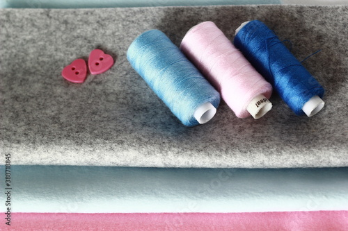 spools of thread and buttons
