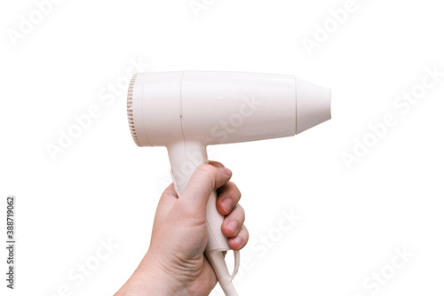 Tablou pe pânză Hair dryer isolated on a white background