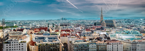 Panoramic view of Vienna city. Austria