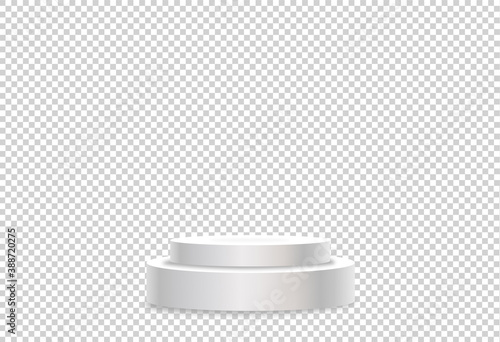 White podium or  showcase to place products  isolate on png or transparent  background for new product, promotion, advertising, vector illustration