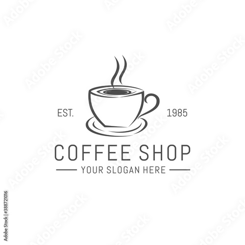coffee shop logo template vector