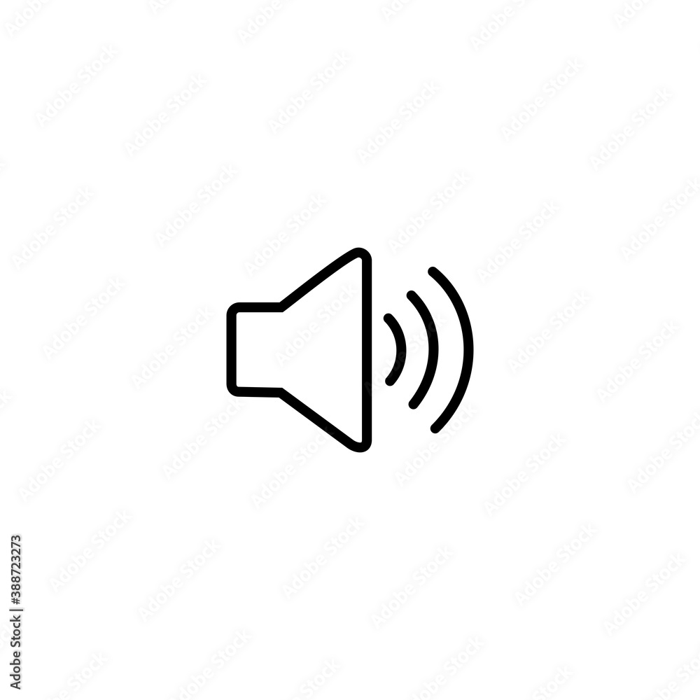 speaker line icon, audio symbol icon vector