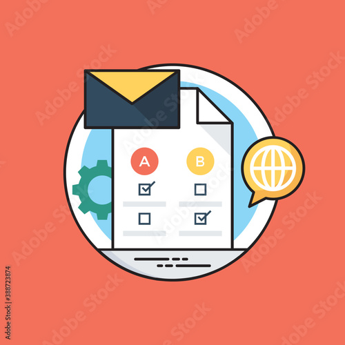 
Vector illustration icon via symbolic representation on document 
