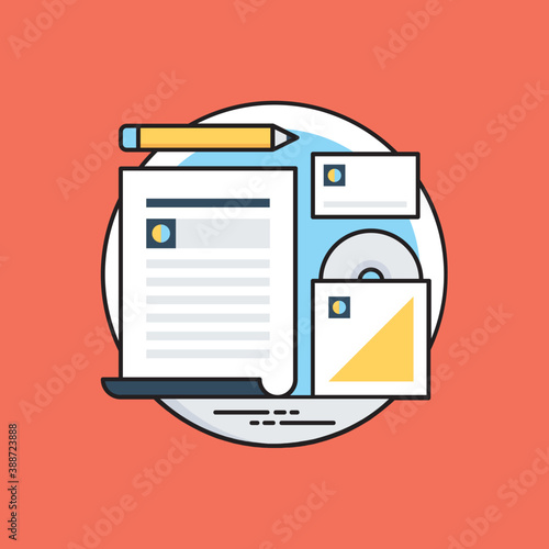 
Vector illustration icon via symbolic representation on document 

