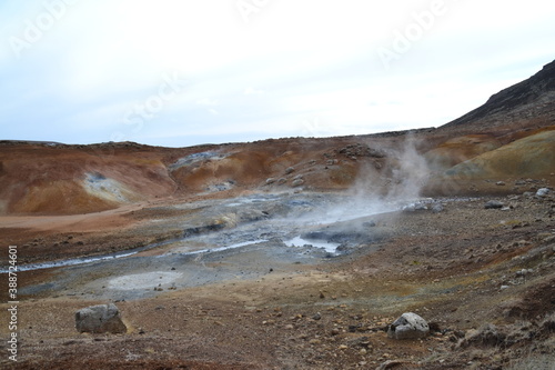 The wild and dramatic landscapes of Iceland with mountains, volcanoes, snow, geysers, waterfalls and hot springs