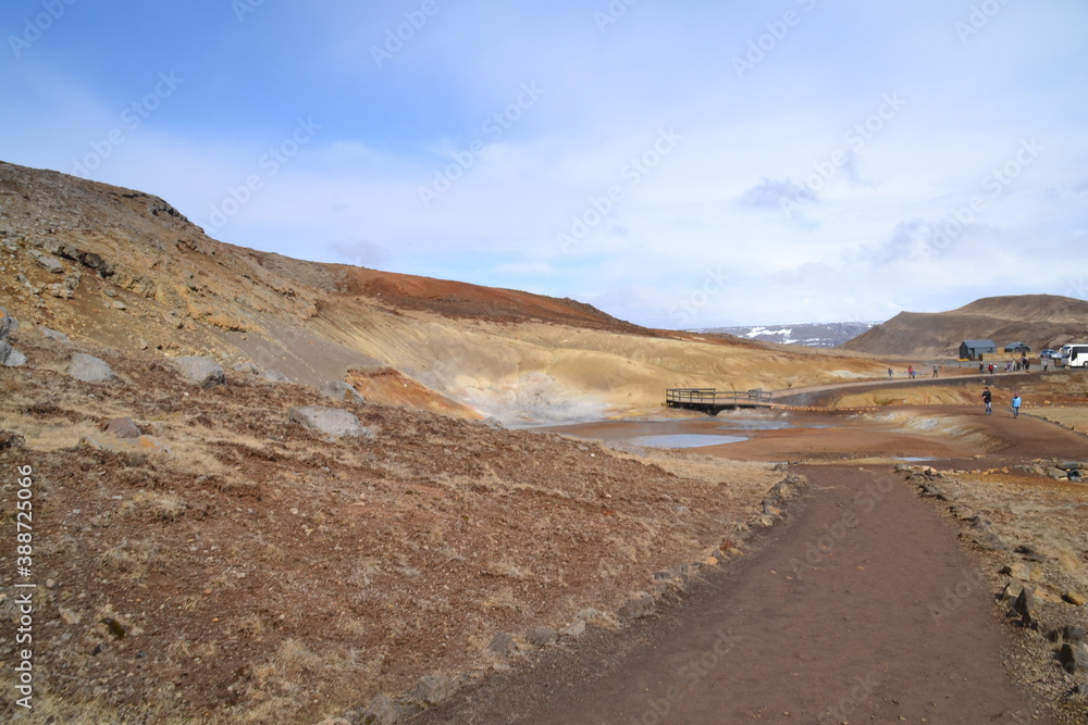 The wild and dramatic landscapes of Iceland with mountains, volcanoes, snow, geysers, waterfalls and hot springs