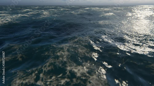 Wallpaper Mural Beautiful view of ocean against blue sky, camera tilt, 4K Torontodigital.ca