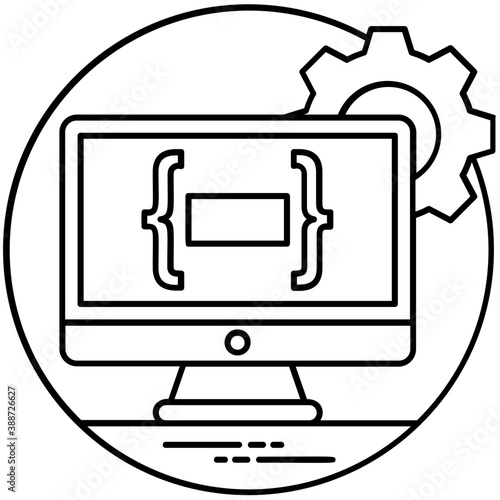 
Computer/mobile application with picture and gears to edit representing process of photo editing 
