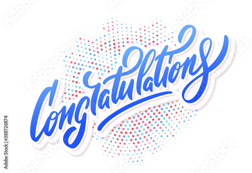 Congratulations. Greeting card. Vector lettering.