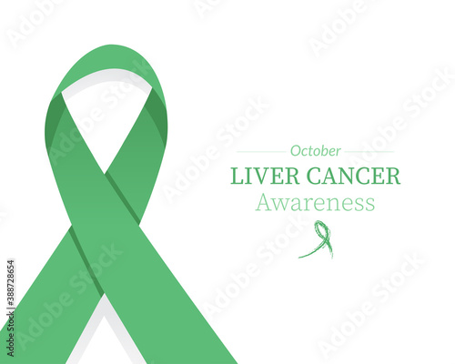 Liver cancer awareness - Emerald green ribbon color