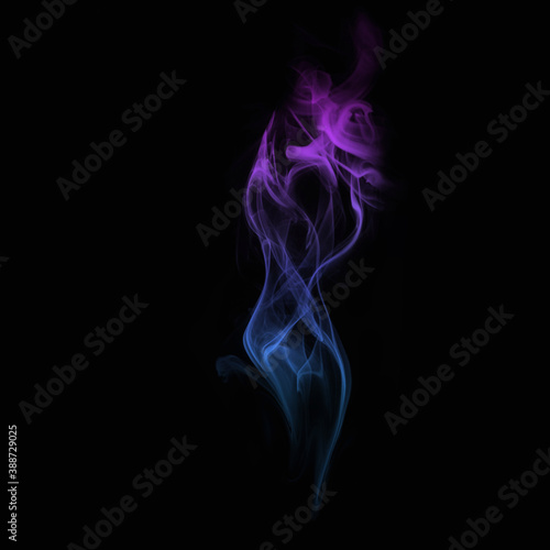 abstract blue and purple smoke natural overlay white fog realistic effect dust on black.