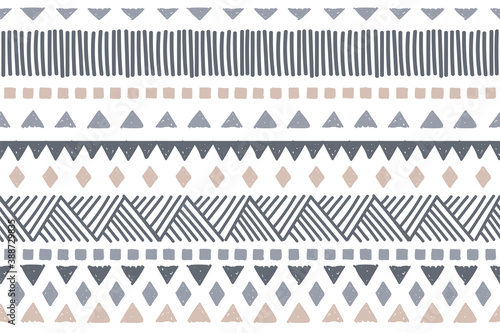 Ethnic vector seamless pattern. Tribal geometric background, boho motif, maya, aztec ornament illustration. rug textile print texture