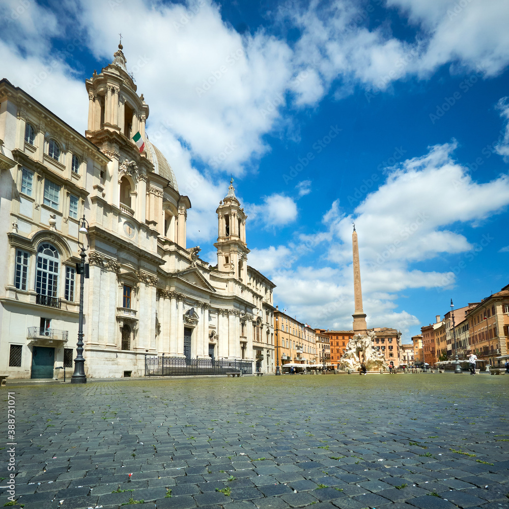 Piazza Navona in Rome with no people 