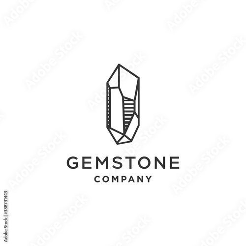 Emerald gem logo vector icon illustration, gemstone diamond crystal logo symbol for jewelery brand design