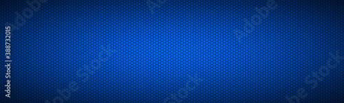 Blue background with hexagonal grid header. Abstract stainless steel banner. Modern creative design temlates. Colorful vector illustration