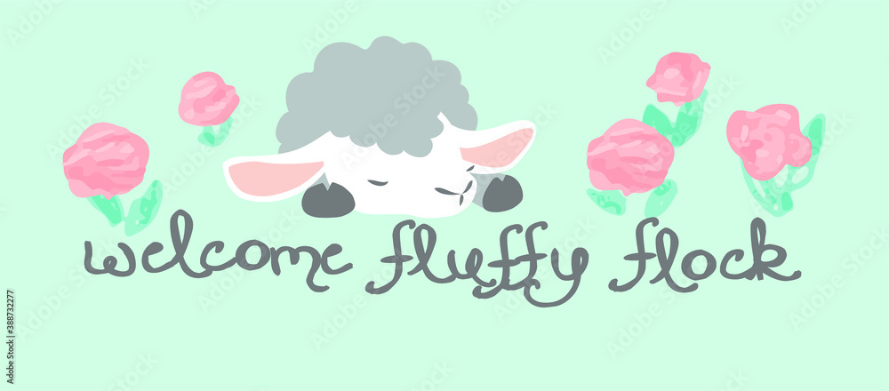 lamb themed baby print design