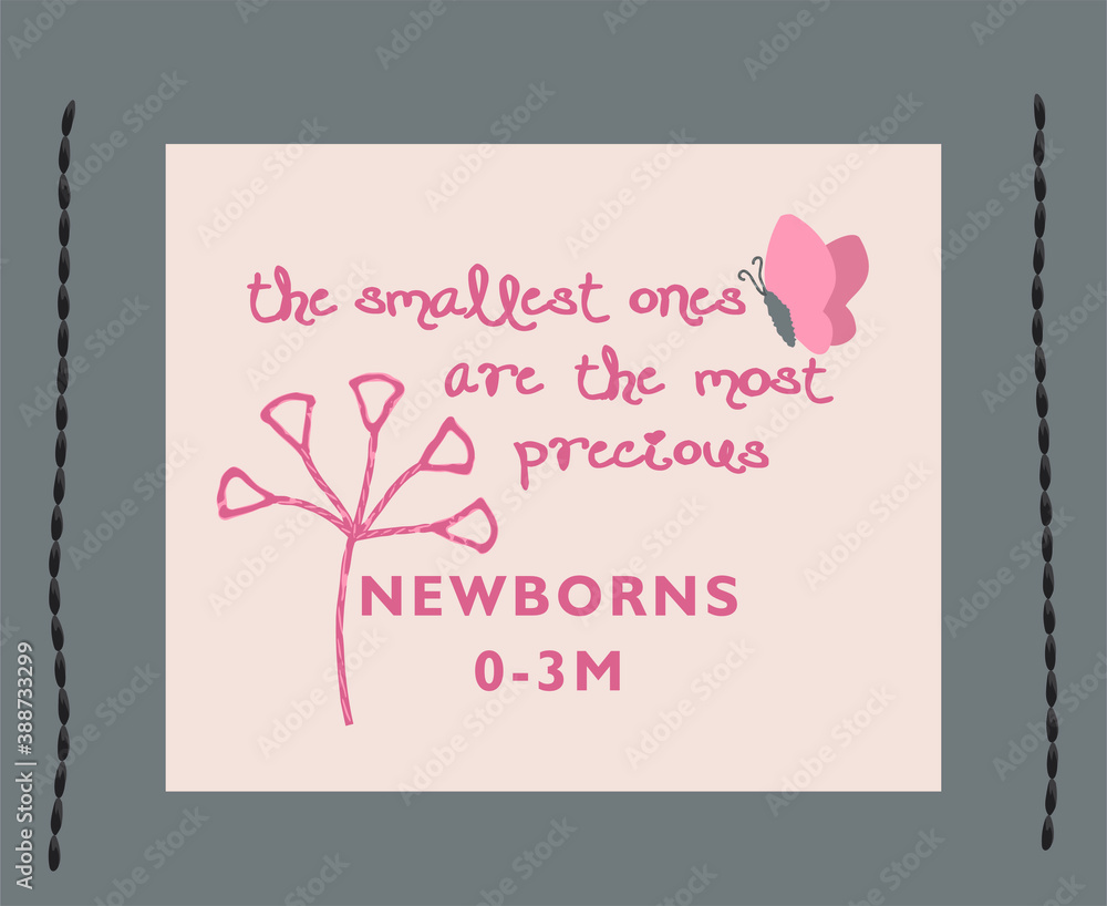 label for baby clothing vector. inner tag