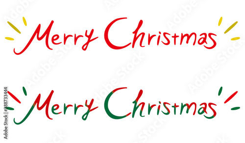 手書きのおしゃれなメリークリスマスロゴマーク／タイポグラフィ／レタリング Merry Christmas characters