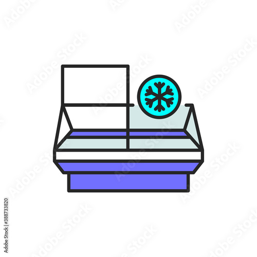 Freezer cold color line icon. Household equipment.