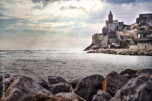 view of the coast of the Ligurian sea,Porto Venere