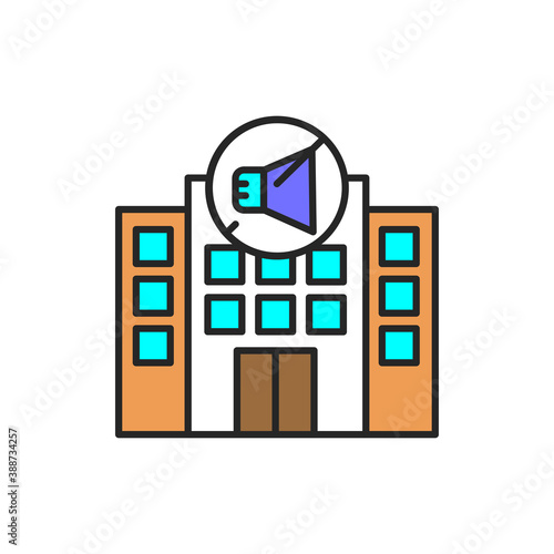 Soundproof apartment color line icon. Pictogram for web page, mobile app, promo.