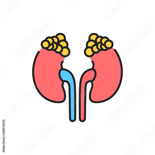 Addison's disease color line icon.Pictogram for web page, mobile app, promo.