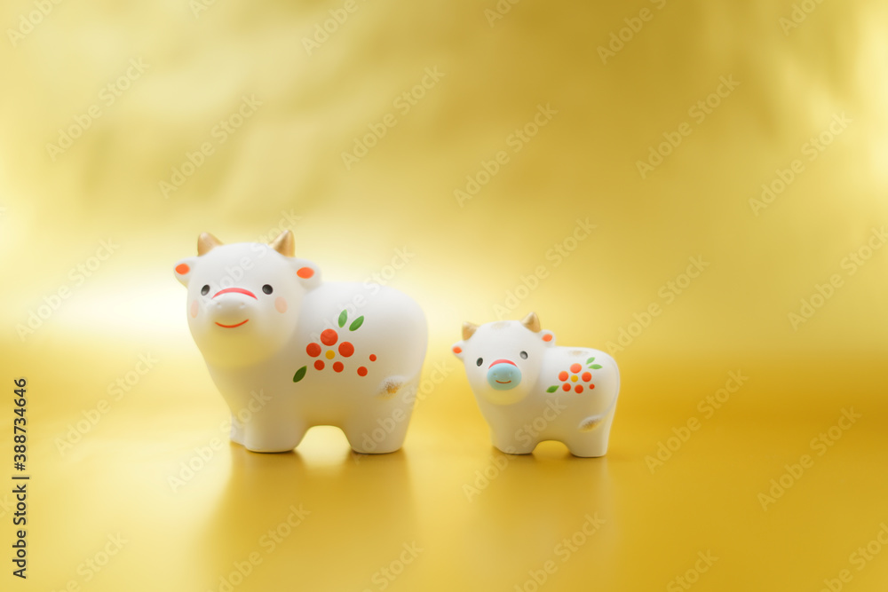 丑年の年賀状素材（2021年新年）